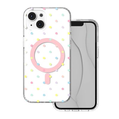 Puzdro Bubble Dots Mag pre iPhone 13 / 14 6,1" biela