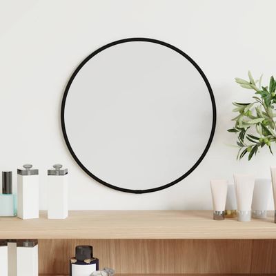 vidaXL Nástenné zrkadlo čierne Ø 30 cm okrúhle