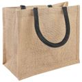 vidaXL Jutové tašky 10 Prírodná a čierna 26 x 22 x 14 cm
