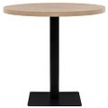 vidaXL Bistro stolík, MDF a oceľ, okrúhly, 80x75 cm, dubová farba