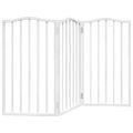 vidaXL Brána pre psa skladacia 3 panely biela 150 cm topoľové drevo