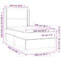 vidaXL Posteľ boxsping s matracom a LED krémová 100x200 cm látka
