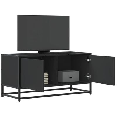 vidaXL TV skrinka čierna 80x34,5x40 cm kompozitné drevo a kov