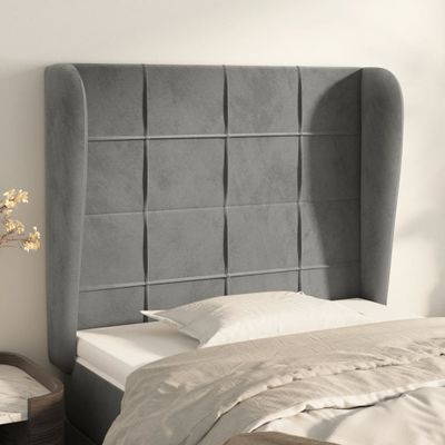 vidaXL Čelo postele so záhybmi bledosivé 83x23x118/128 cm zamat