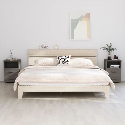 vidaXL Nočné stolíky HAMAR 2 ks, svetlosivé 40x35x62 cm, masív