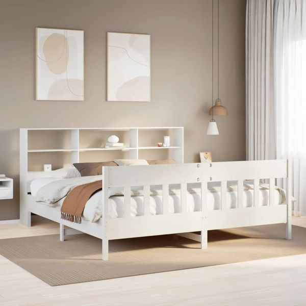 vidaXL Posteľ bez matraca biela 180x200 cm masívna borovica