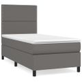 vidaXL Boxspring posteľ s matracom sivá 100x200 cm umelá koža