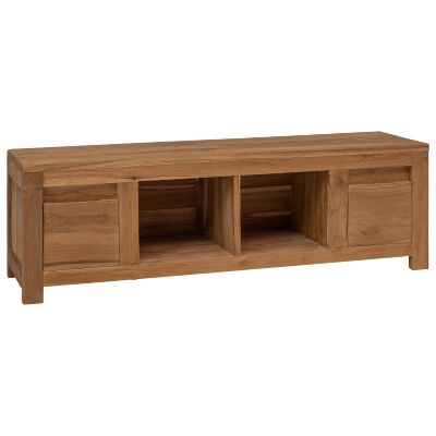 vidaXL TV skrinka 110 x 30 x 35 cm Prírodná Husté teakové drevo