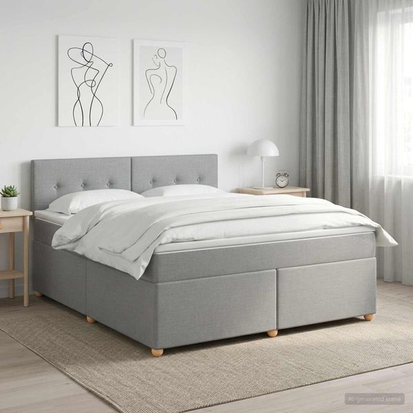 vidaXL Posteľ boxspring s matracom Svetlosivá 140 x 200 cm Látka