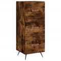 vidaXL Vysoká skrinka dymový dub 34,5x34x180 cm spracované drevo