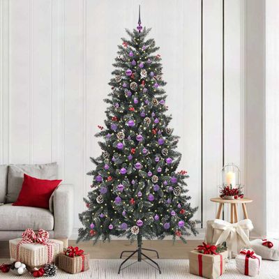 vidaXL Umelý vianočný stromček Zelená 240 cm PVC, plast a oceľ