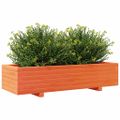 vidaXL Záhradný kvetináč voskovohnedý 110x40x26,5 cm masívna borovica