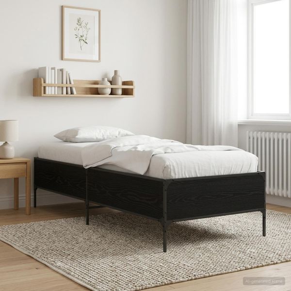 vidaXL Rám postele Čierny dub 80 x 200 cm Kompozitné drevo