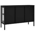 vidaXL Komoda čierna 105x35x70 cm oceľ a sklo