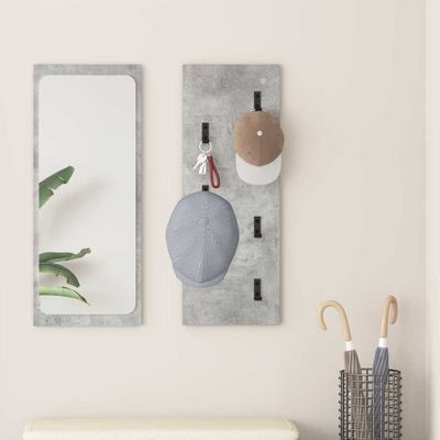 vidaXL Vešiak na stenu Betónová šedá 30 x 1,5 x 80 cm Kompozitné drevo
