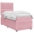 vidaXL Posteľ boxspring s matracom Ružová 90 x 190 cm Zamat