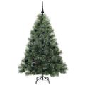 vidaXL Umelý vianočný stromček s 150 LED-i Zelená 150 cm PE a PVC