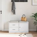 vidaXL Lavica do predsiene SANDNES biela 87x40x50 cm borovicový masív