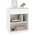 vidaXL Konzolová skrinka biela 60x34x75 cm masívna borovica