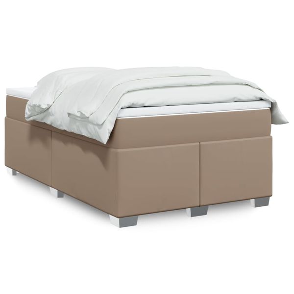 vidaXL Boxspring posteľ s matracom kapučínová 120x200 cm umelá koža