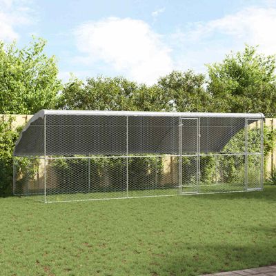 vidaXL Psí kennel 3 pcs Strieborná 6 x 2 x 2 m Pozinkovaná oceľ