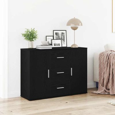 vidaXL Komoda čierna dub 91x29,5x65 cm spracované drevo