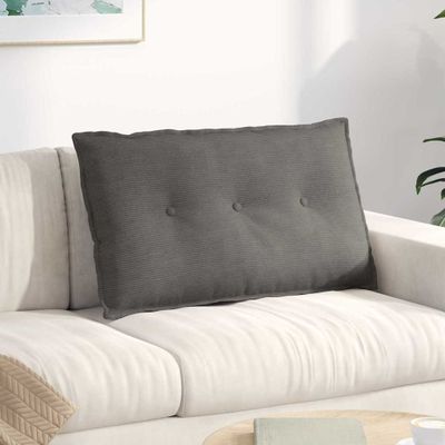 vidaXL Poduška na chrbát Svetlosivá 80 x 50 cm Kordúrová tkanina