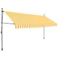 vidaXL Ručne zaťahovacia markíza s LED 400 cm, bielo oranžová