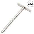 vidaXL Plávajúce konzoly na police 12 ks Neviditeľné Ø10x150 mm Uhlíková oceľ