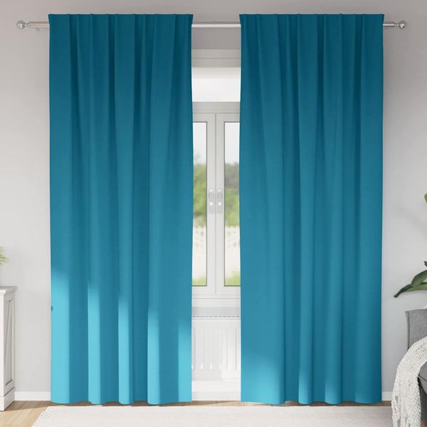 vidaXL Záclony na zatemnenie s krúžkami 2 pcs Tyrkysová 225 x 140 cm