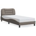 vidaXL Rám postele s LED bez matraca Hvar Taupe 90x190 cm Látka