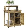 vidaXL Stôl na presádzanie s policami 82,5x50x109,5 cm impreg.borovica