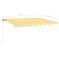 vidaXL Automatická markíza, LED a senzor vetra 500x300 cm, žltá/biela