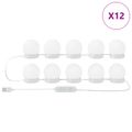 vidaXL Zrkadlové svetlá 12 ks Biela 4,5 x 4,5 x 4,7 cm Plast