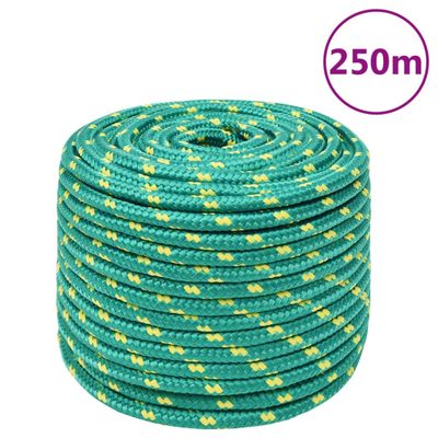 vidaXL Lodné lano zelené 14 mm 250 m polypropylén