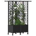 vidaXL Vyvýšený záhon s mriežkou a strechou Čierna 124 x 40 x 142 cm