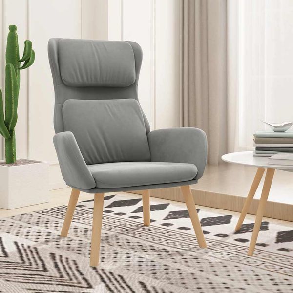 vidaXL Relaxačné kreslo bledosivé zamatové