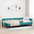 vidaXL Rohový rám postele Tyrkysová 100 cm x 200 cm Zamat