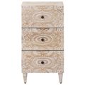 vidaXL Servírovacia skriňa Biela 40 x 33,5 x 75 cm Masívne mango drevo