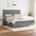 vidaXL Boxspring posteľ s matracom tmavosivá 180x200 cm látka