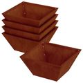 vidaXL Záhradný kvetináč 5 ks Hrdzavý 35 x 35 x 15 cm
