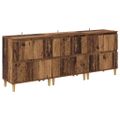 vidaXL Komody 3 ks Staré drevo 60 x 35 x 70 cm Kompozitné drevo