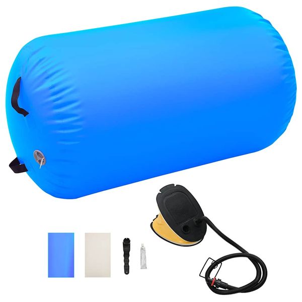 vidaXL Nafukovací gymnastický valec s pumpou 100x60 cm PVC modrý