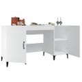 vidaXL Stôl biely 140x50x75 cm spracované drevo