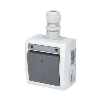 ATLAS IP65 Spínač dvojpólový č.2 s vývodkou M20, na povrch, sivý