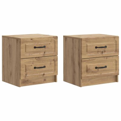 vidaXL Nočný stolík so zásuvkou 2 pcs Dub artisan 43 x 34,5 x 44,5 cm