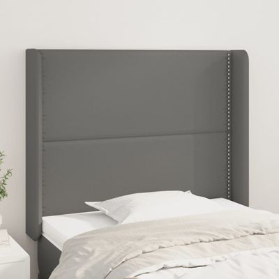vidaXL Čelo postele so záhybmi sivé 83x16x118/128 cm umelá koža