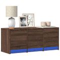vidaXL TV stolík s LED hnedý dub 97x34x40 cm kompozitné drevo