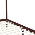 vidaXL Posteľný rám so strieškou tmavohnedý 100x200 cm borovicový masív
