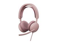 Logitech Zone Wired 2 for Business - Náhlavná súprava - náhlavná - káblová - potlačenie šumu - ružová - certifikovaná pre Microsoft Teams